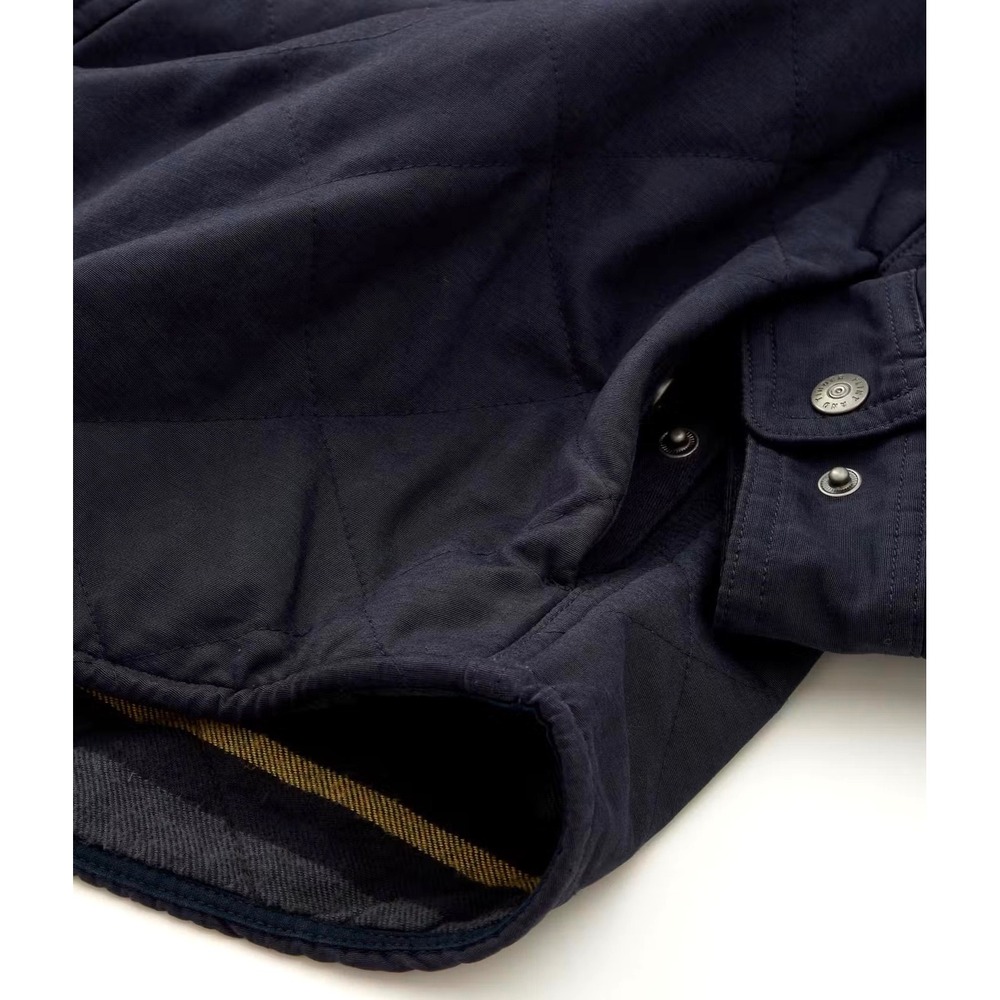 Huckberry Flint and Tinder Quilted Shirt Jacket Navy Size XXL Heritage Utility - Picture 7 of 13